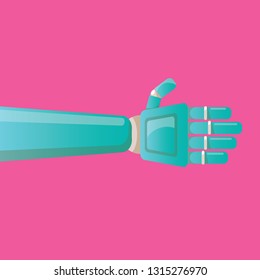 vector robotic arm symbol. robot hand. technology background design template.