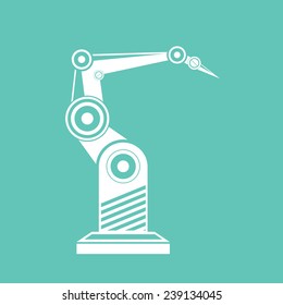 vector robotic arm symbol. robot hand