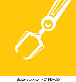 vector robotic arm symbol. robot hand