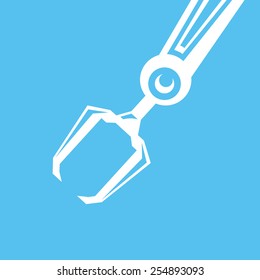 vector robotic arm symbol. robot hand
