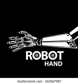 vector robotic arm symbol. robot hand