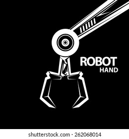 vector robotic arm symbol. robot hand