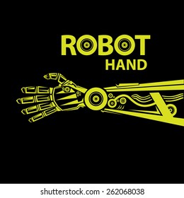 vector robotic arm symbol. robot hand