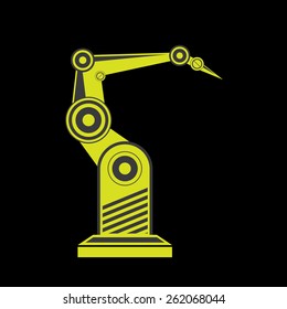 vector robotic arm symbol. robot hand