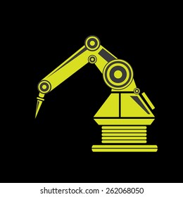 vector robotic arm symbol. robot hand