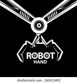 vector robotic arm symbol. robot hand 