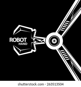 vector robotic arm symbol. robot hand 