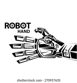 vector robotic arm symbol. robot hand