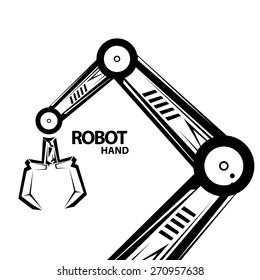 vector robotic arm symbol. robot hand