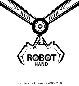 vector robotic arm symbol. robot hand
