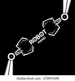 vector robotic arm symbol. robot hand