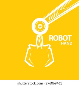 vector robotic arm symbol. robot hand