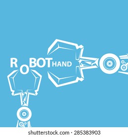 vector robotic arm symbol. robot hand
