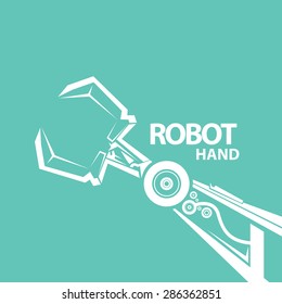 vector robotic arm symbol. robot hand