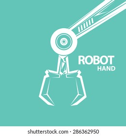 vector robotic arm symbol. robot hand