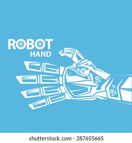 vector robotic arm symbol. robot hand