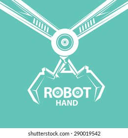 vector robotic arm symbol. robot hand