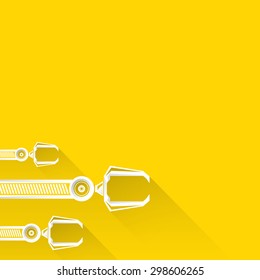 vector robotic arm symbol. robot hand. technology background design template. 