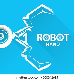 vector robotic arm symbol. robot hand. technology background design template.