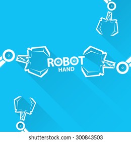 vector robotic arm symbol. robot hand. technology background design template.
