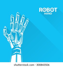 vector robotic arm symbol. robot hand. technology background design template.