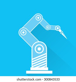 vector robotic arm symbol. robot hand. technology background design template.