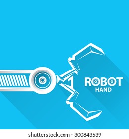 vector robotic arm symbol. robot hand. technology background design template.