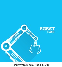 vector robotic arm symbol. robot hand. technology background design template.
