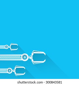 vector robotic arm symbol. robot hand. technology background design template.
