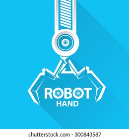 vector robotic arm symbol. robot hand. technology background design template.