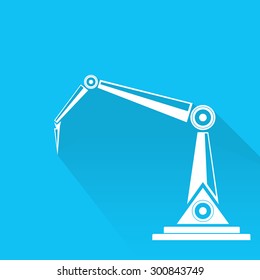 vector robotic arm symbol. robot hand. technology background design template.