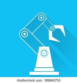 vector robotic arm symbol. robot hand. technology background design template.