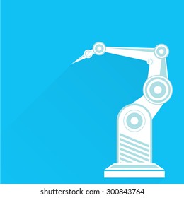 vector robotic arm symbol. robot hand. technology background design template.