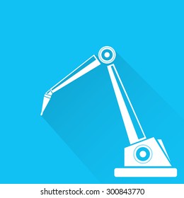 vector robotic arm symbol. robot hand. technology background design template.