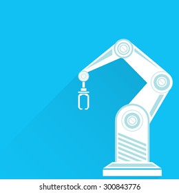 vector robotic arm symbol. robot hand. technology background design template.