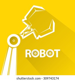 vector robotic arm symbol. robot hand. technology background design template.