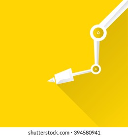 vector robotic arm symbol. robot hand. abstract technology background design template.