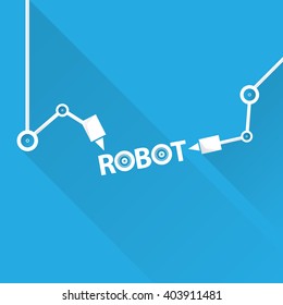 símbolo do braço robótico vetor. mão do robô. modelo de projeto de fundo tecnologia abstrata.