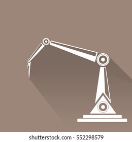 vector robotic arm symbol. robot hand. technology background design template.