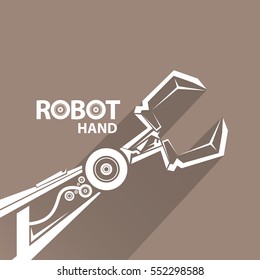 vector robotic arm symbol. robot hand. technology background design template.