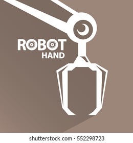 vector robotic arm symbol. robot hand. technology background design template.