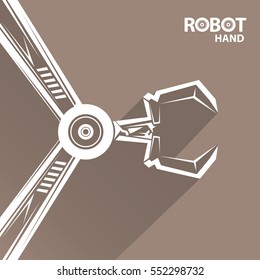 vector robotic arm symbol. robot hand. technology background design template.