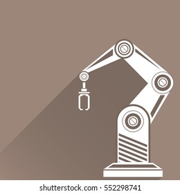 vector robotic arm symbol. robot hand. technology background design template.