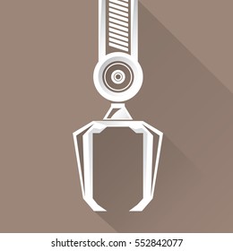vector robotic arm symbol. robot hand. technology background design template.