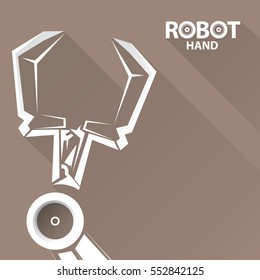 vector robotic arm symbol. robot hand. technology background design template.