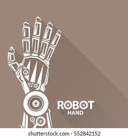 vector robotic arm symbol. robot hand. technology background design template.