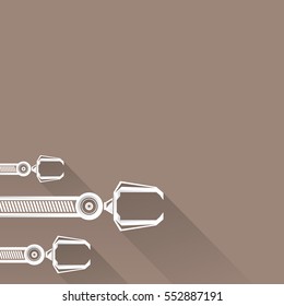 vector robotic arm symbol. robot hand. technology background design template.