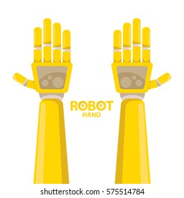 vector robotic arm symbol. robot hand. technology background design template.