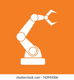 vector robotic arm symbol. robot hand. technology background design template. Robotic industry concept. Smart factory or industry 4.0 concept.