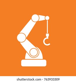 vector robotic arm symbol. robot hand. technology background design template. Robotic industry concept. Smart factory or industry 4.0 concept.